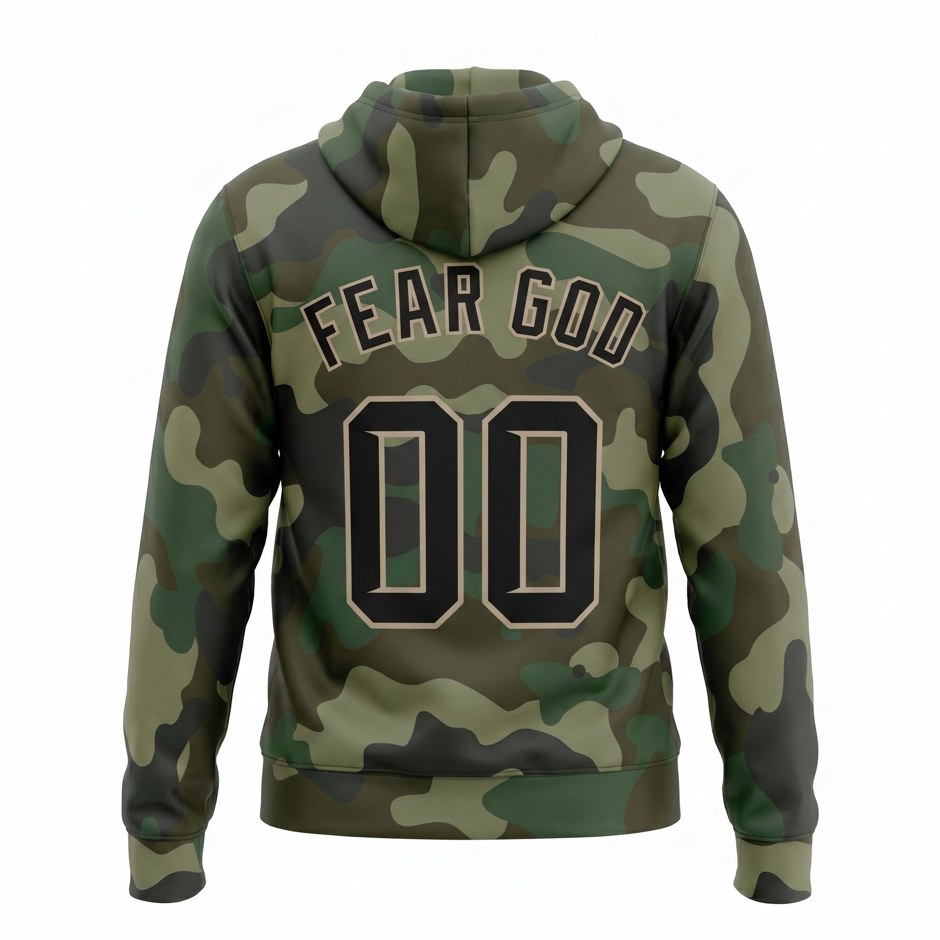 Ascend Fear God Stitched Camo Black-Gold Sports Hoodie