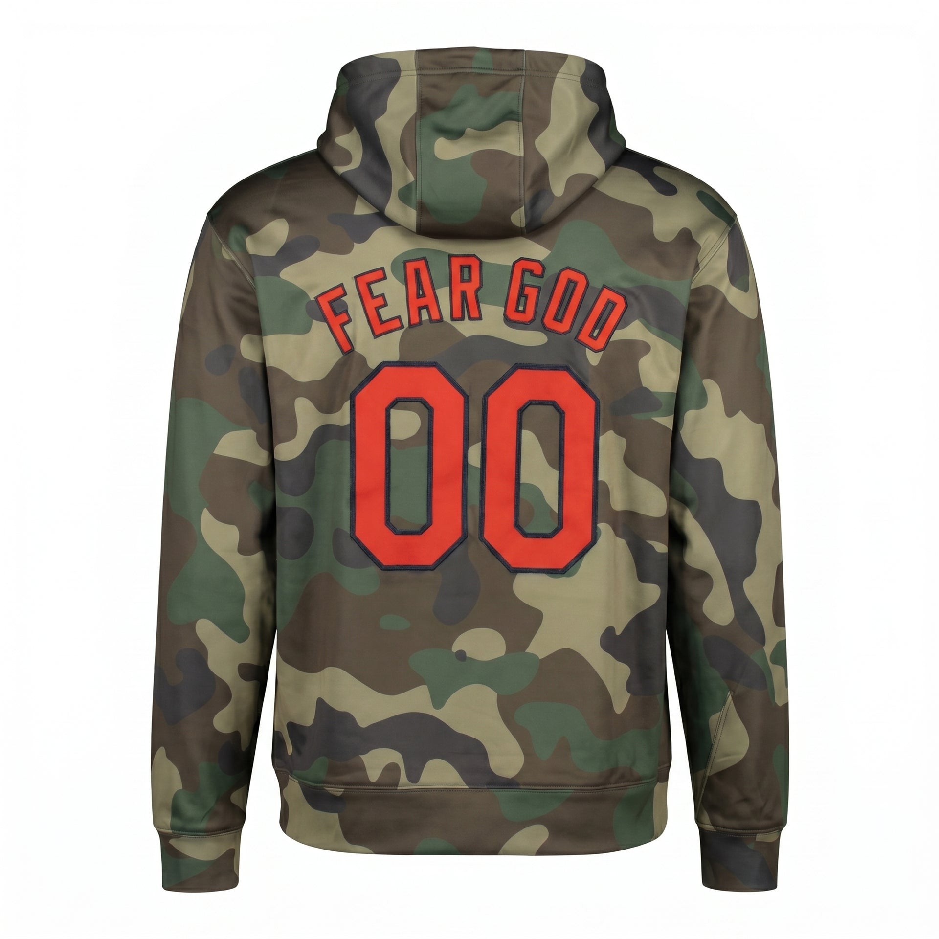 Ascend Fear God Stitched Camo Red-Navy Sports Hoodie
