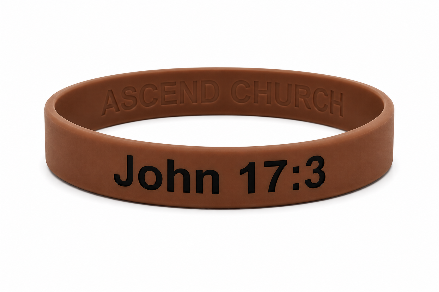 Ascend Wristband - Tan/Black - John 17:3 Bible Verse