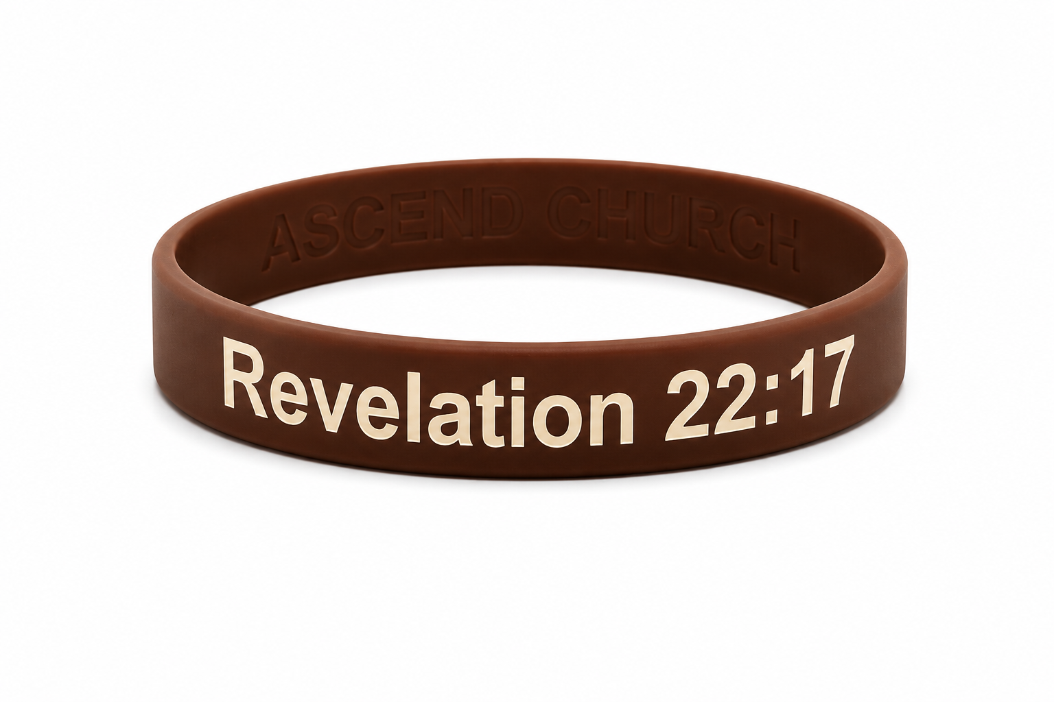 Ascend Wristband - Brown/Light Tan - Revelation 22:17 Bible Verse