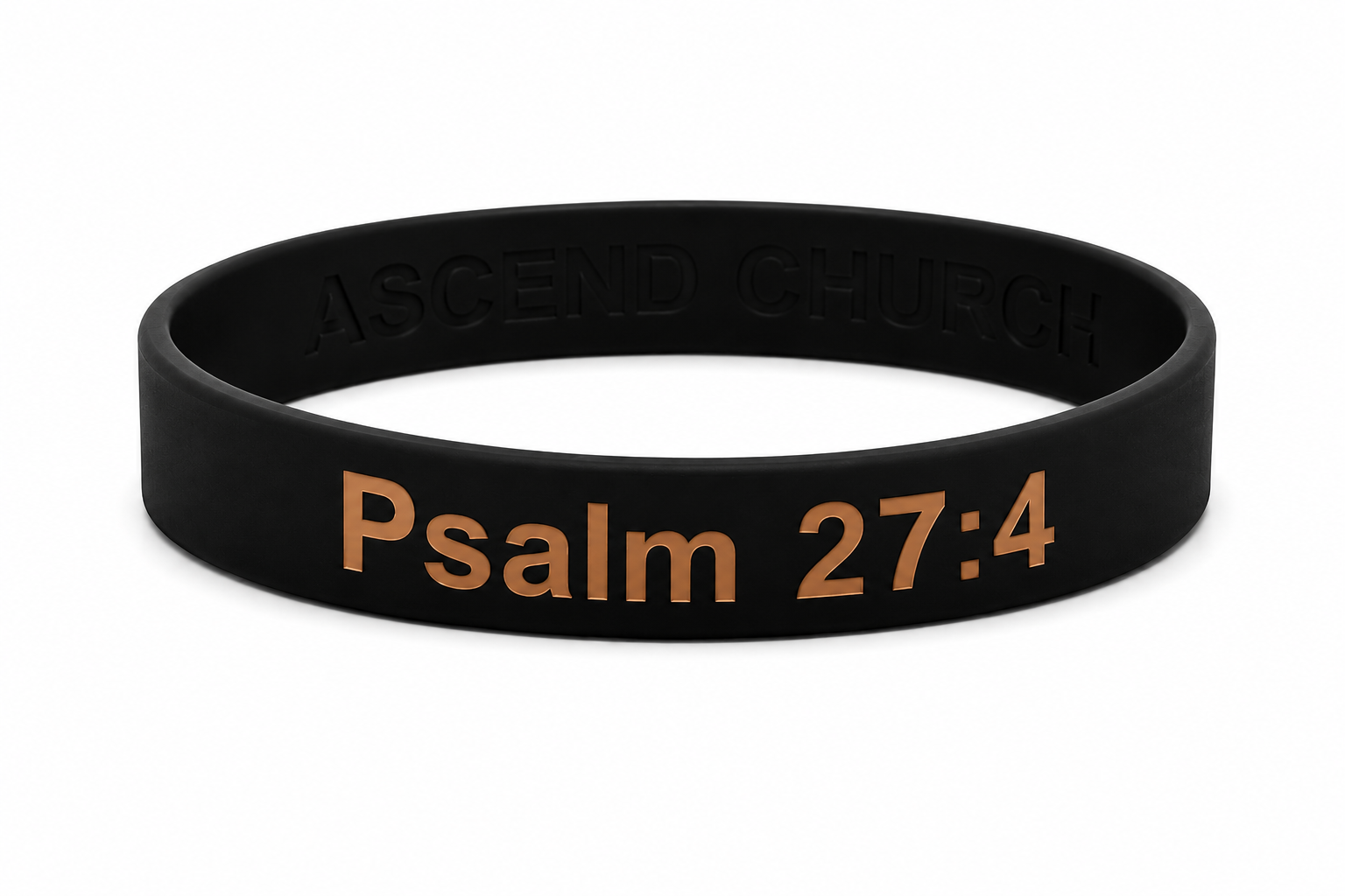 Ascend Wristband - Black/Tan - Psalm 27:4 Bible Verse