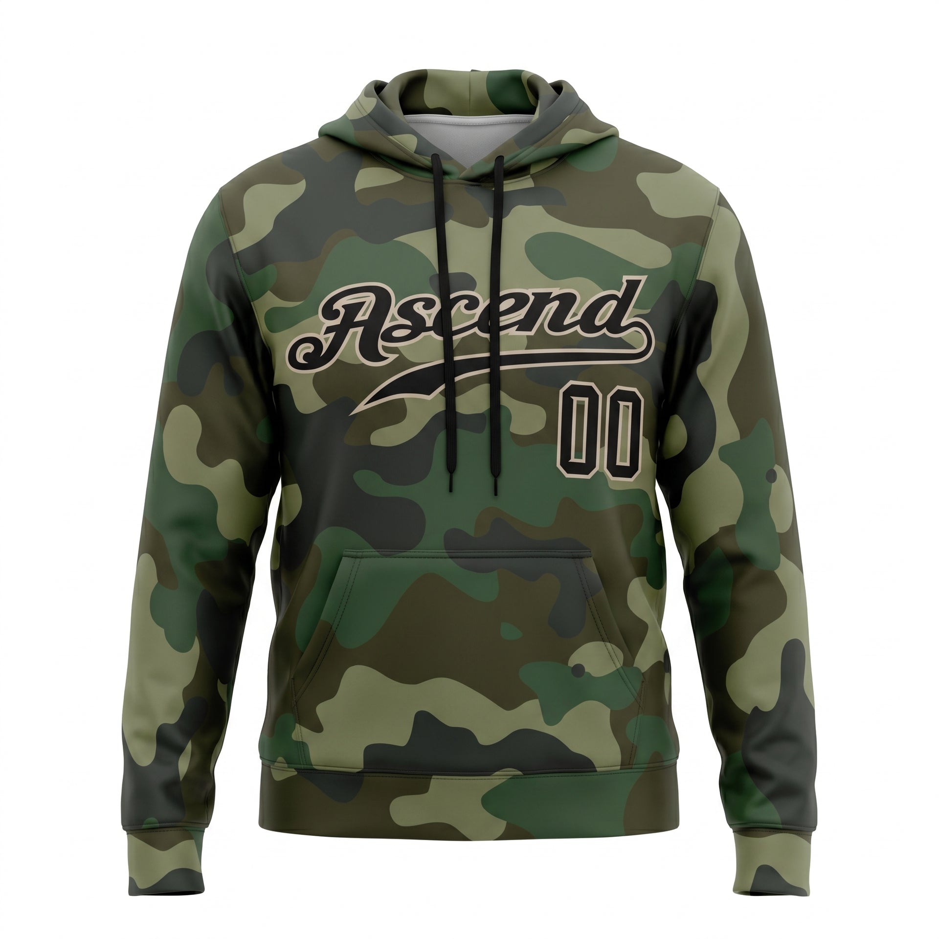Ascend Fear God Stitched Camo Black-Gold Sports Hoodie